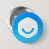 Rond 7,6 Cm Badge blanc/bleu (Devant & derrière)