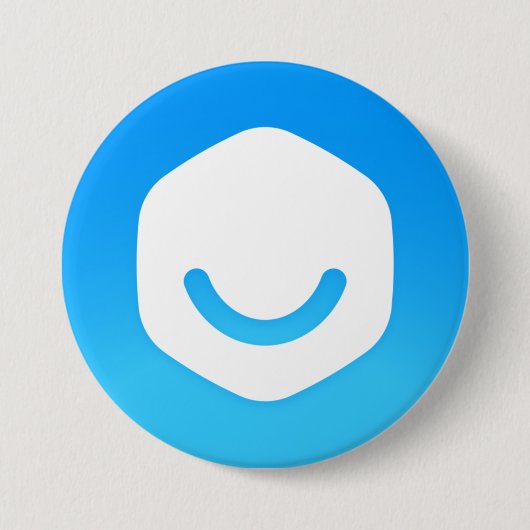 Rond 7,6 Cm Badge blanc/bleu (Devant)