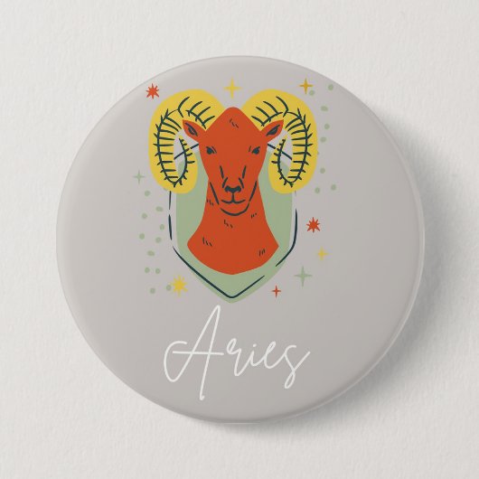 Rond 7,6 Cm badge bouton Bélier (Devant)