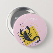 Rond 7,6 Cm badge bouton Scorpion (Devant & derrière)