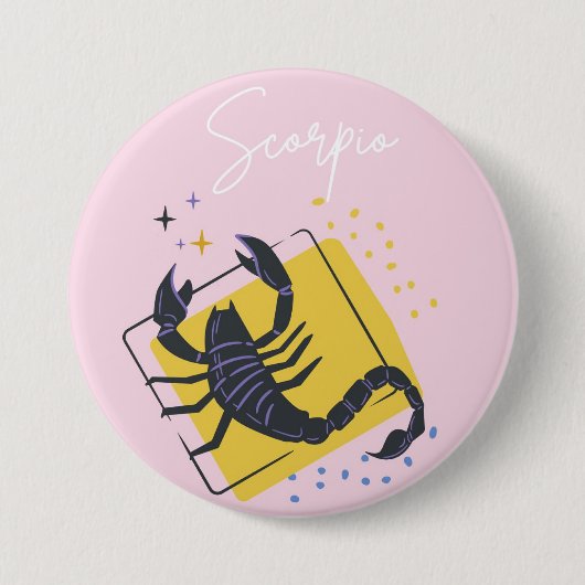 Rond 7,6 Cm badge bouton Scorpion (Devant)