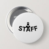Rond 7,6 Cm Badge bouton STAFF (Devant & derrière)