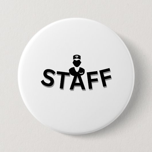 Rond 7,6 Cm Badge bouton STAFF (Devant)