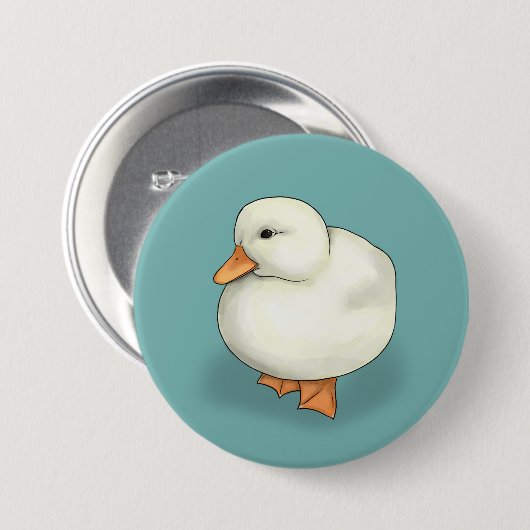 Rond 7,6 Cm Badge Canard (Devant & derrière)