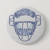 Rond 7,6 Cm Badge de Catchs de baseball Softball Mask Calligra (Devant)