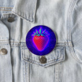Rond 7,6 Cm badge de look éclatant Strawberry néon (En situation)