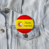 Rond 7,6 Cm Badge drapeau Espagne "Hablo español" (En situation)