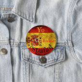 Rond 7,6 Cm Badge drapeau Espagne "Yo hablo español" (En situation)