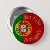 Rond 7,6 Cm Badge drapeau eu falo português (Devant & derrière)