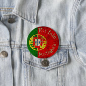 Rond 7,6 Cm Badge drapeau eu falo português (En situation)
