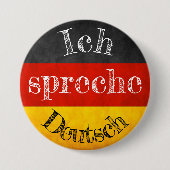 Rond 7,6 Cm Badge drapeau ich spreche Deutsch (Devant)