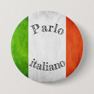 Rond 7,6 Cm Badge drapeau parlo italiano