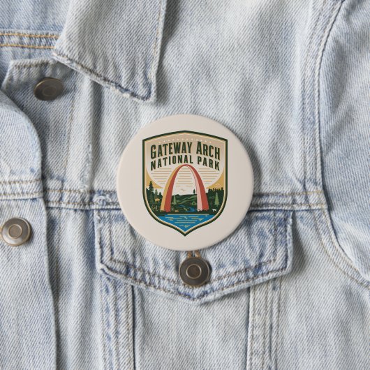 Rond 7,6 Cm Badge du parc national Gateway Arch (En situation)