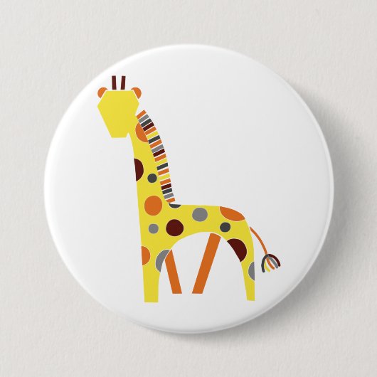 Rond 7,6 Cm Badge - Girafe stylisée (Devant)
