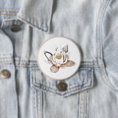 ROND 7,6 CM BADGE : LOTUS BLANC (En situation)