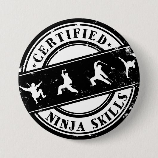Rond 7,6 Cm Compétences Ninja Certifiées Badge Drôle pour les  (Devant)