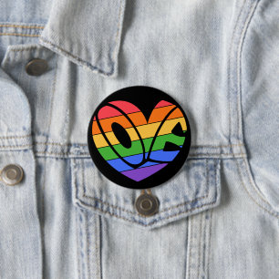Rond 7,6 Cm Fierté Amour Gay Arc-en-ciel LGBTQ Badge