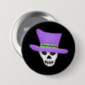 Rond 7,6 Cm Halloween Squelette de Whimsy Skull Pin Badge (Devant & derrière)