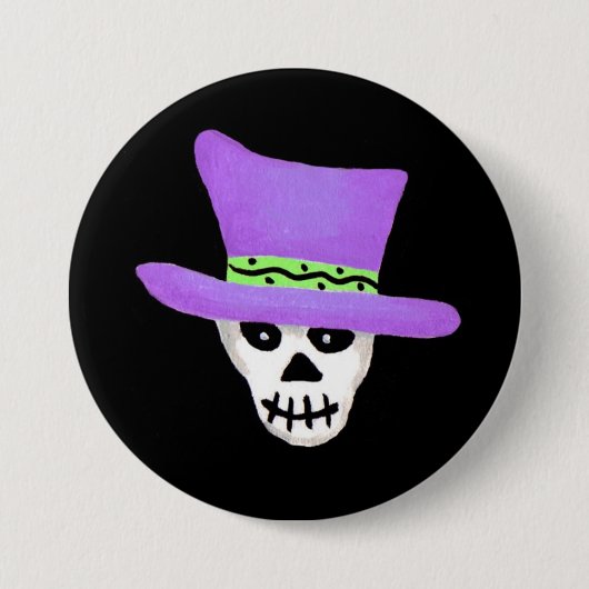 Rond 7,6 Cm Halloween Squelette de Whimsy Skull Pin Badge (Devant)
