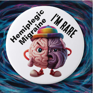 Rond 7,6 Cm Hemiplegic Migraine Je suis Rare badge