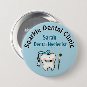 Rond 7,6 Cm Joli badge dentaire personnalisé avec nom du perso