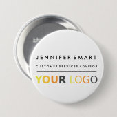 Rond 7,6 Cm Large Employee Name Badge Custom Logo Staff (Devant & derrière)