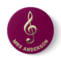 Professeur de Musique Clé de Sol Badge d'identific