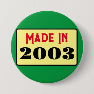 Rond 7,6 Cm Retro style 21e anniversaire badge 2003