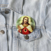 Rond 7,6 Cm sacre couer badge button   (En situation)