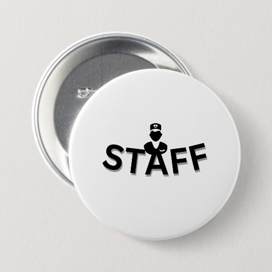 Rond 7,6 Cm STAFF Button Badge (Devant & derrière)