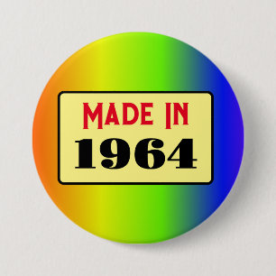 Rond 7,6 Cm Style rétro 60e anniversaire badge 1964