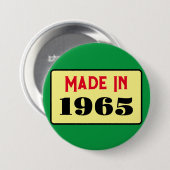 Rond 7,6 Cm Style rétro 60e anniversaire badge 1965 (Devant & derrière)
