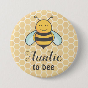 Rond 7,6 Cm Tante à être Honeybee Tante Badge Baby shower mi