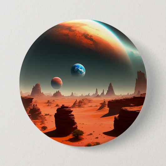 Rond 7,6 Cm Terre C'Est Mars Appelant, Badge Bouton (Devant)
