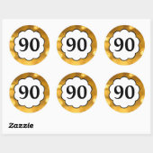 Rond 90 - Sticker en chiffres d'or (Feuille)