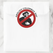 Rond Abolish Columbus Day Sticker (Sac)
