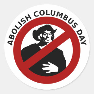 Rond Abolish Columbus Day Sticker