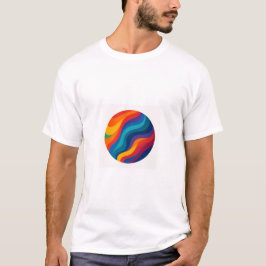 Rond Abstract kleurrijk ontwerp. T-shirt
