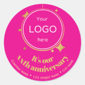 Rond Acheter 5e 10e 50e anniversaire Sticker rose (Devant)