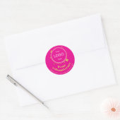 Rond Acheter 5e 10e 50e anniversaire Sticker rose (Enveloppe)