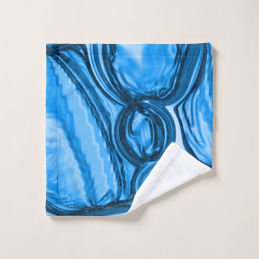 Rond-achtige stenen in tinten van koningsblauw bad handdoek (Wasdoekje)