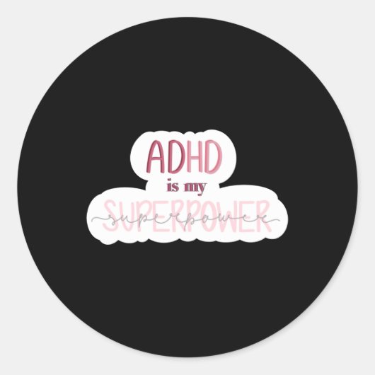 Rond Adhd Est Mon Sticker Superpower (Devant)