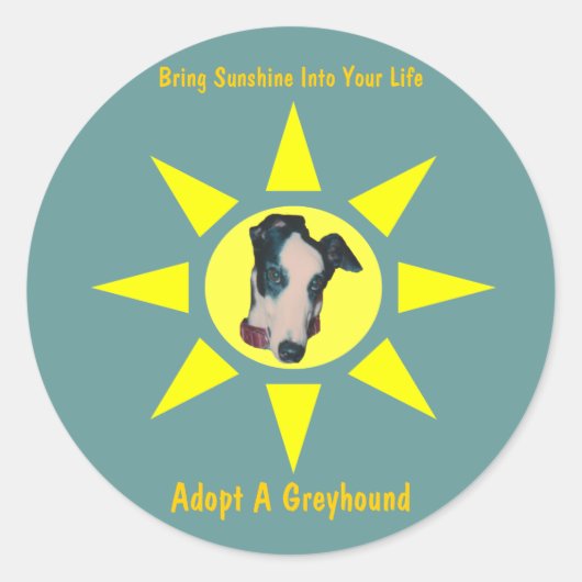 Rond Adoptez Un Soleil Greyhound Dans Votre Sticker De (Devant)