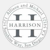 Rond adres retourlabel ronde sticker (Voorkant)