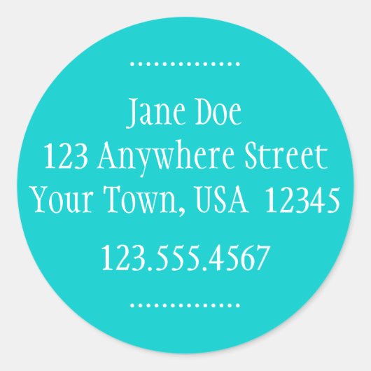Rond adres & Telefoonnummer Etiket (Voorkant)