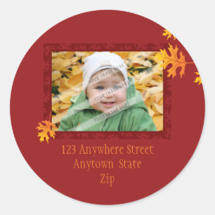 Rond ADRESSE PHOTO STICKER :: mache feuilles 1A