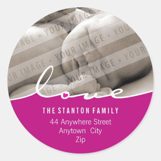 Rond ADRESSE PHOTOGRAPHIQUE STICKER :: amour diviser 4 (Devant)