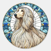 Rond Afghan hound sticker (Devant)