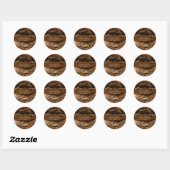 Rond agate d'or brun merci sticker (Feuille)