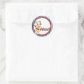 Rond Ahoy C'est un Sticker Baby shower garçon (Sac)